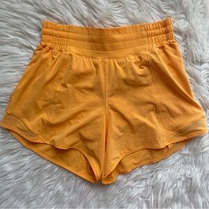 Lululemon Hotty Hot High-Rise Lined Short 4” Women’s Size 4 Mango Dream